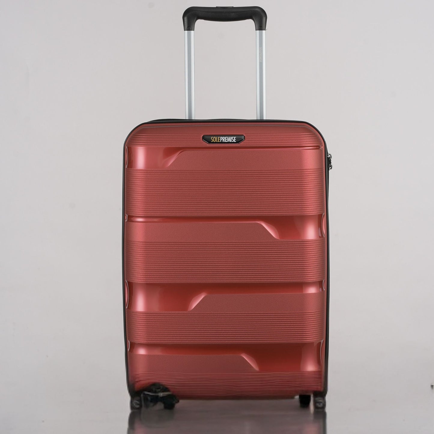 20 - inch Red Carry - On Hardcase Roller Luggage with 360° Wheels - Lucid Soles