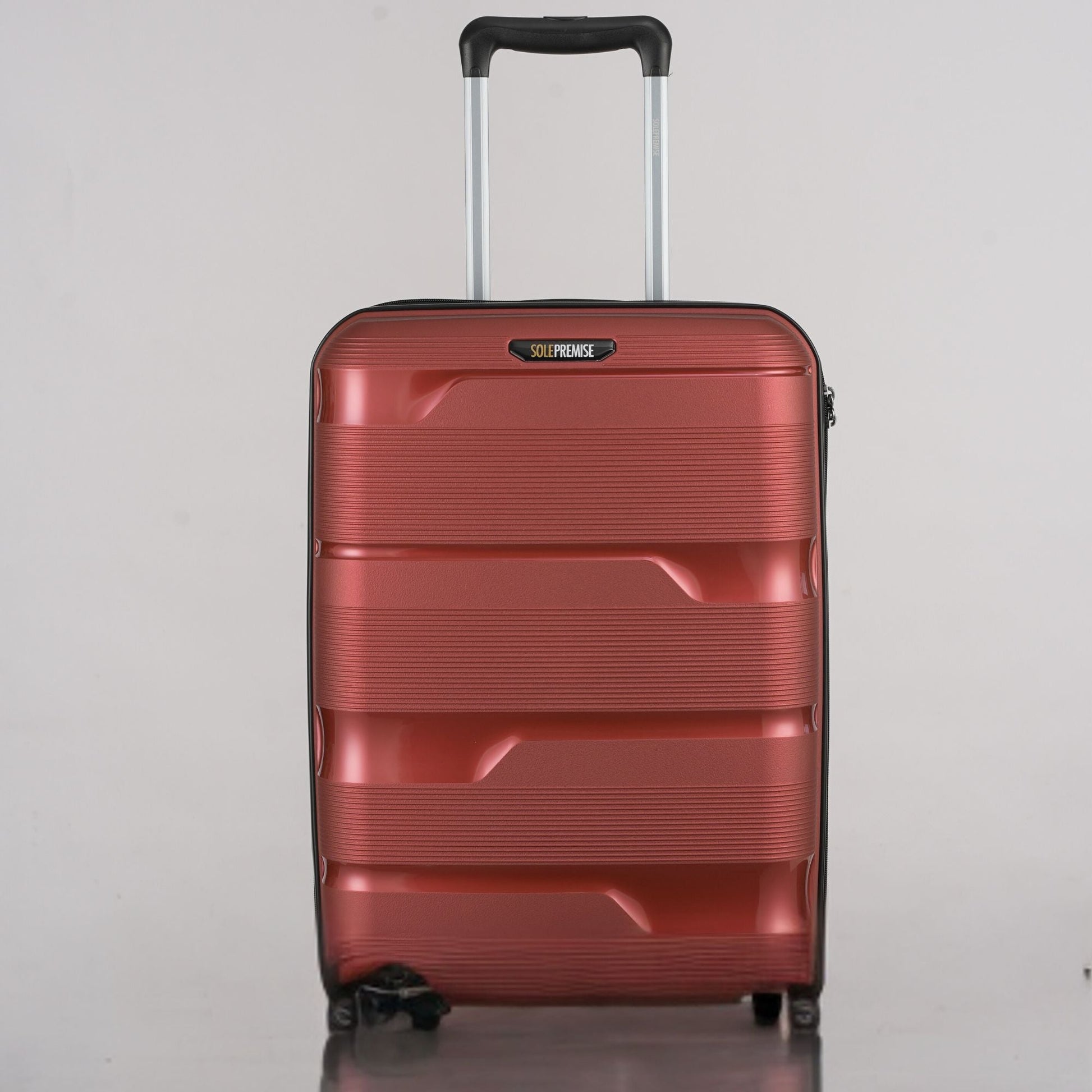 20 - inch Red Carry - On Hardcase Roller Luggage with 360° Wheels - Lucid Soles