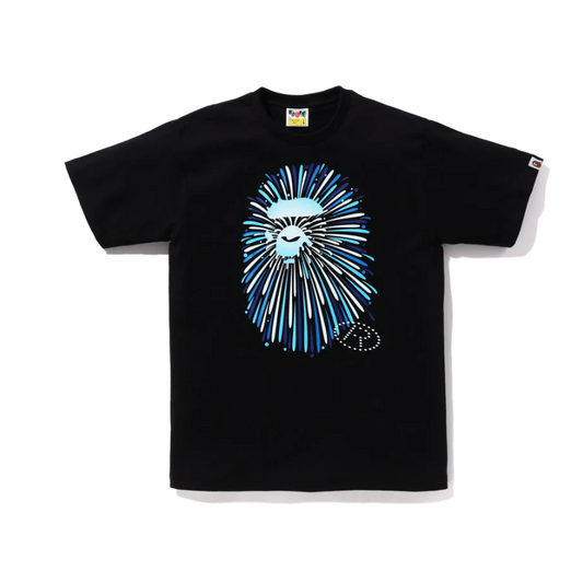 BAPE Ape head Glow Firework tee (Black/Blue)