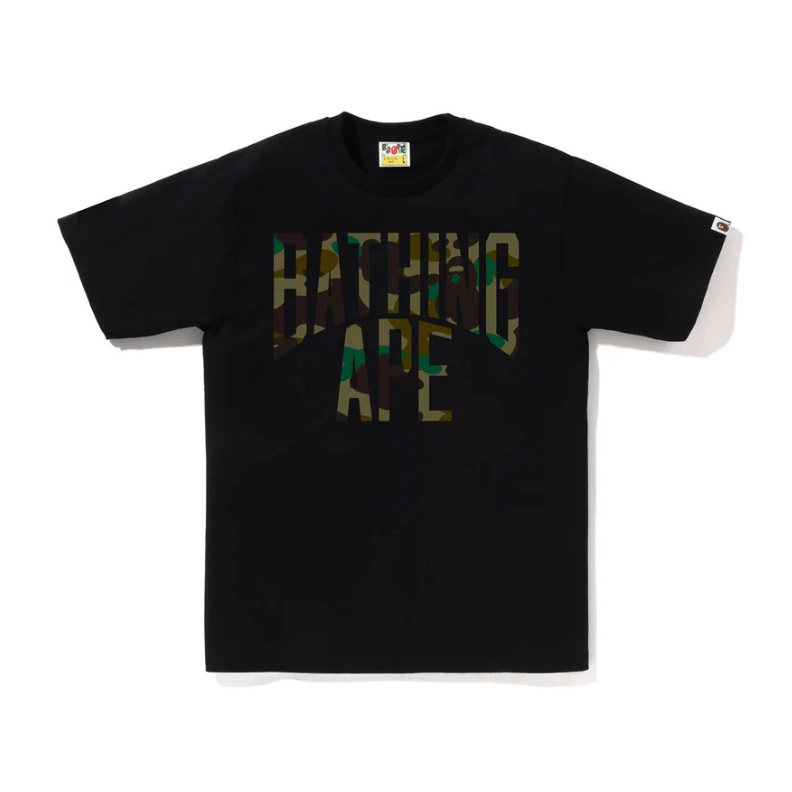 BAPE 1ST CAMO NYC LOGO TEE (Black/Green Camo) - Lucid Soles