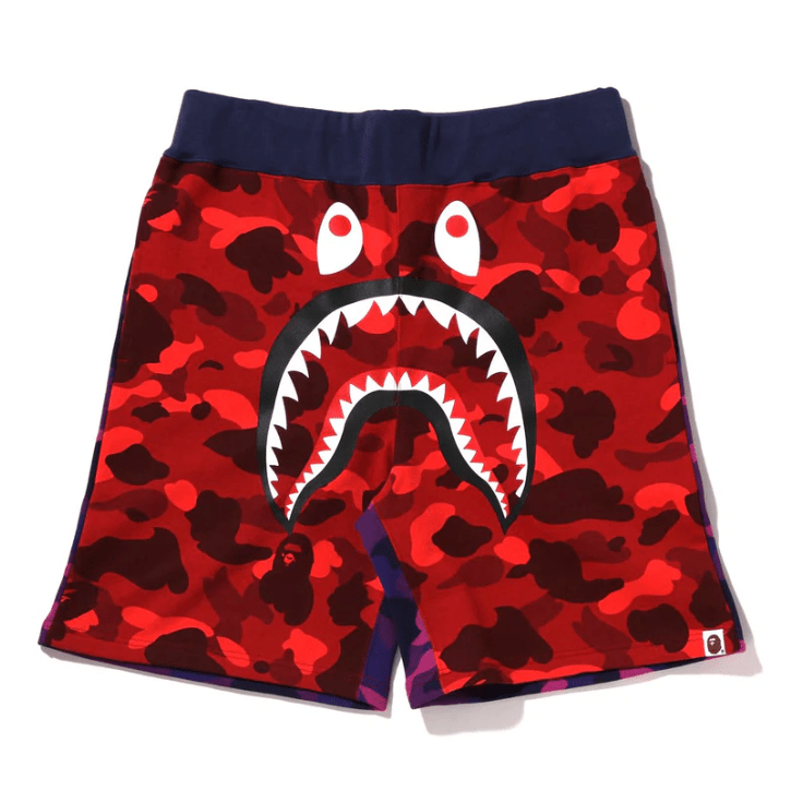 BAPE Crazy Camo Shark Shorts (Red) - Lucid Soles
