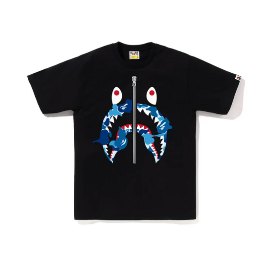 BAPE ABC CAMO REBUILD SHARK TEE (Black/Blue)
