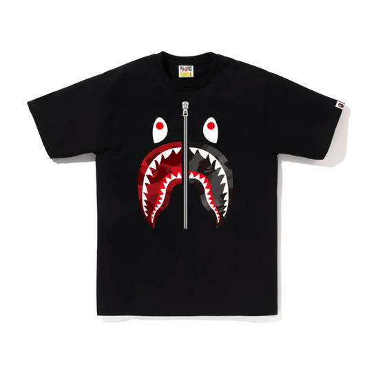 BAPE COLOR CAMO SEPARATE SHARK TEE (Red/Black) - Lucid Soles