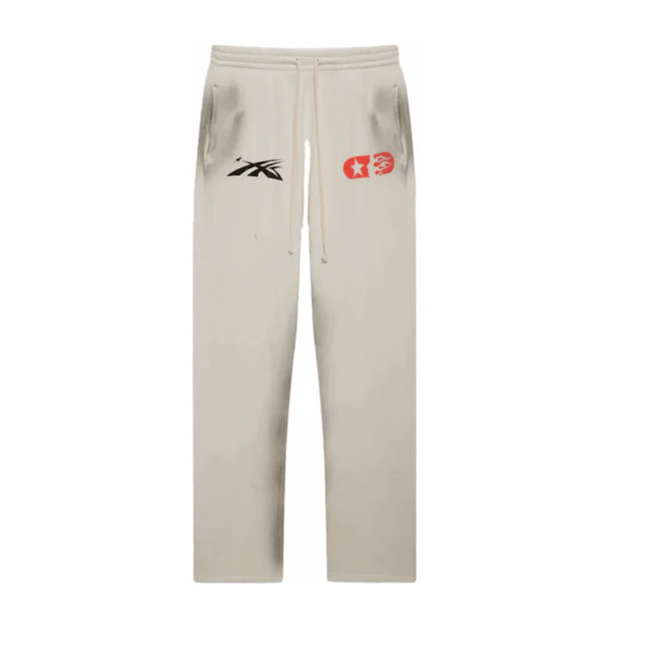 Hellstar Sports If You Don't Like Us Beat Us Sweatpants White - Lucid Soles