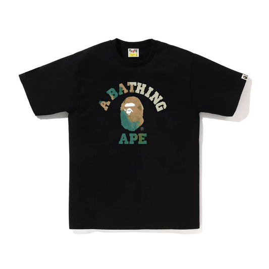 BAPE TIE DYE BY BATHING APE COLLEGE TEE (Black/Green) - Lucid Soles