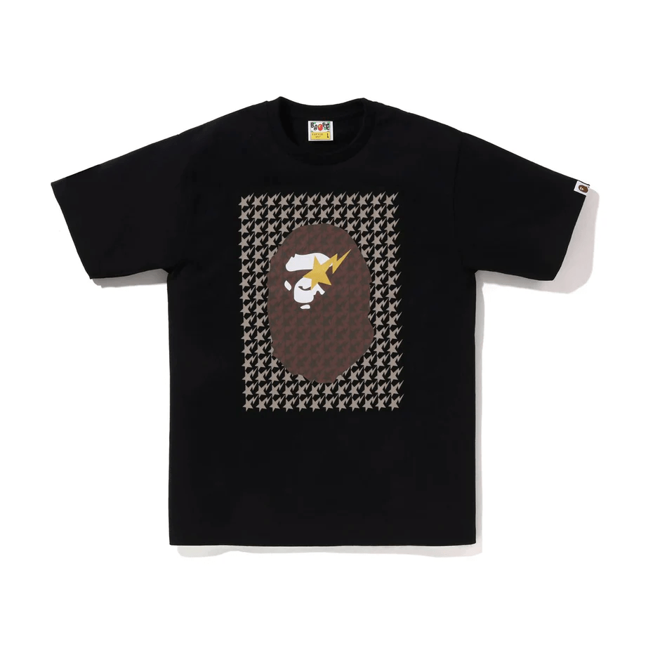 BAPE STA HOUNDSTOOTH TEE (Black/Brown) - Lucid Soles