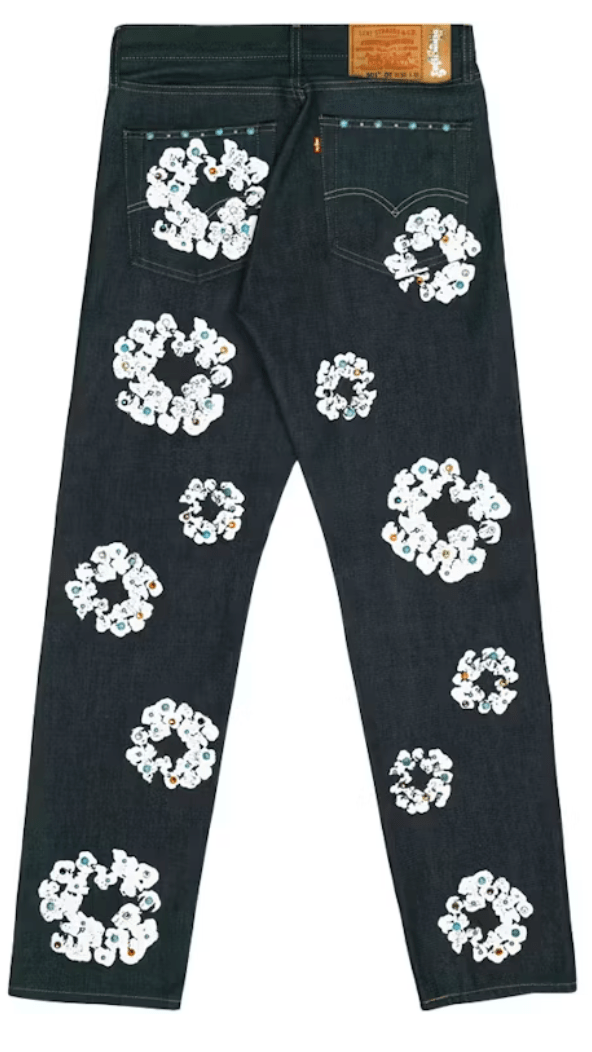Denim Tears x Levi's 501 Cotton Rhinestone Wreath Jeans Raw - Lucid Soles