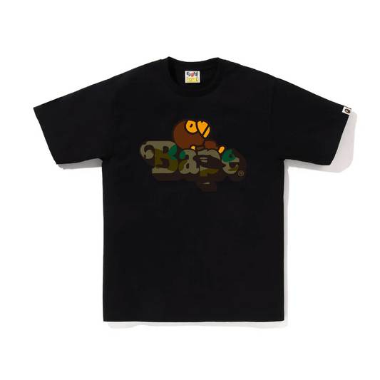 BAPE FIRST CAMO MILO ON BAPE TEE (Black/Green) - Lucid Soles