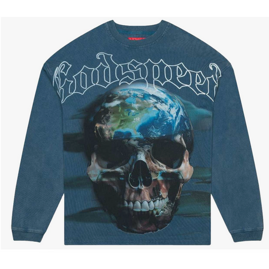 Godspeed Sklobe L/S Tee (Washed Blue)