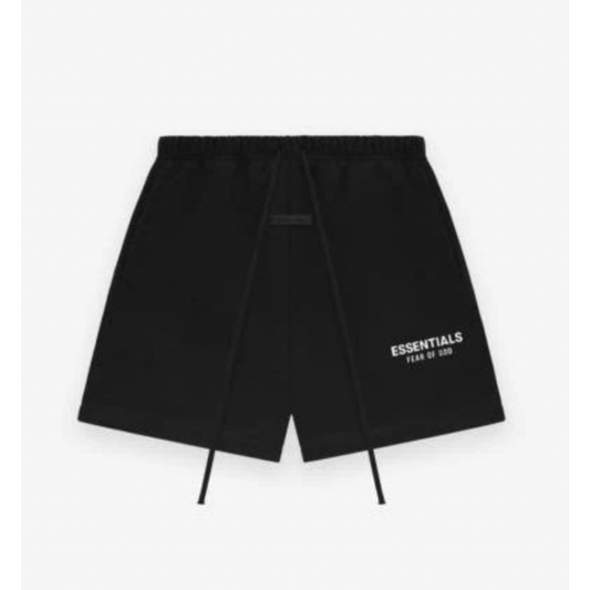 Fear of God Essentials Fleece Soccer Shorts Jet Black - Lucid Soles
