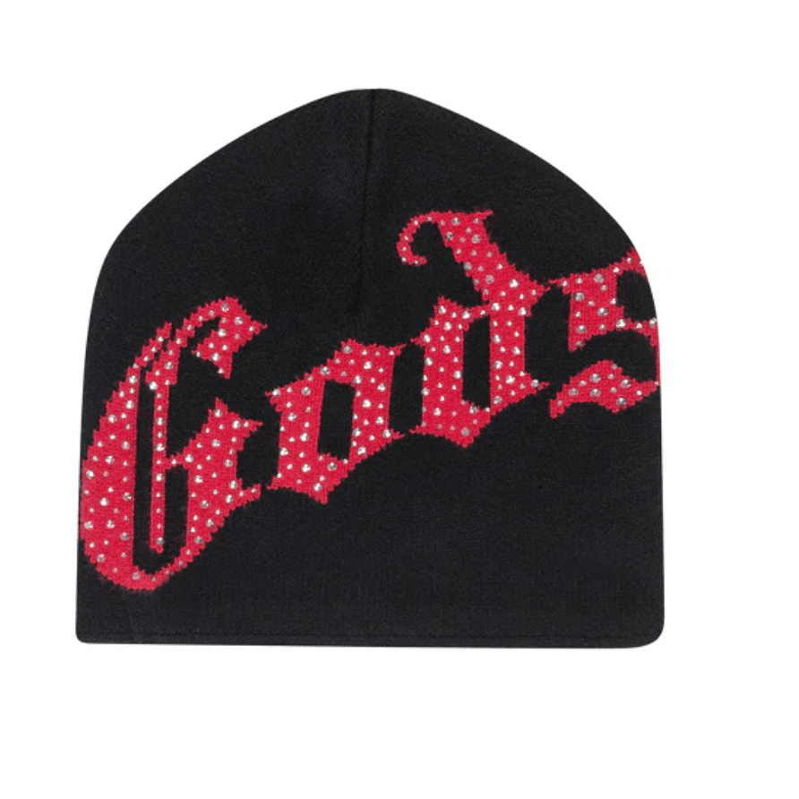 Godspeed OG Logo Studded Beanie Boom (Black/Red) - Lucid Soles