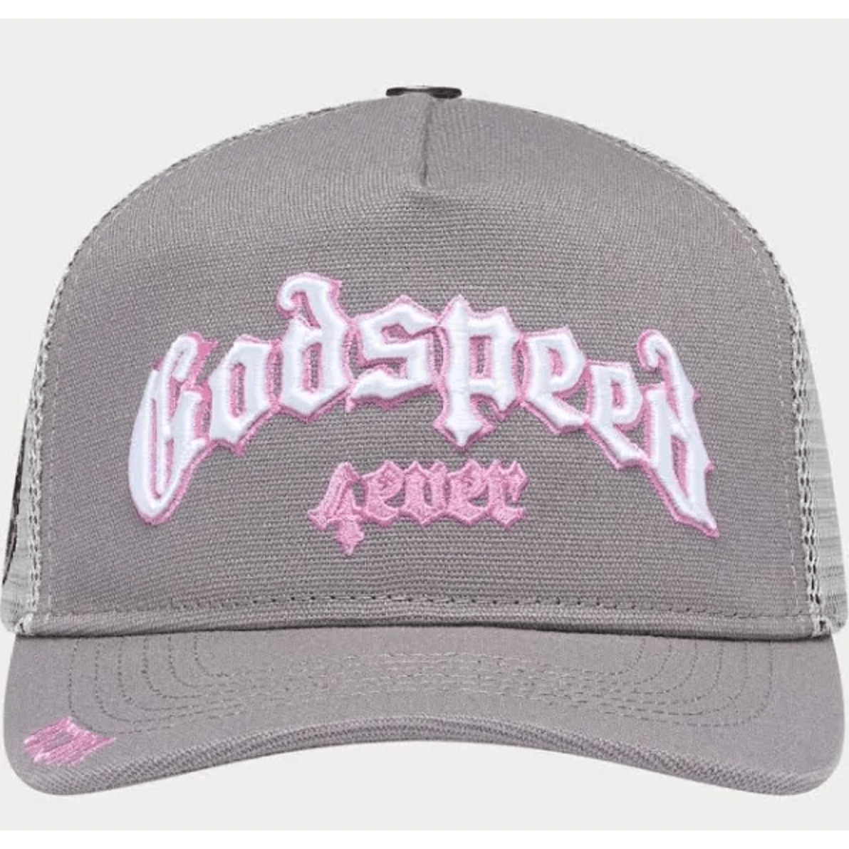 Godspeed Forever Trucker Hat (Grey/Pink) - Lucid Soles