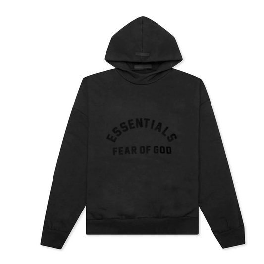 Fear of God Essentials Black Bonded Hoodie (Jet Black) - Lucid Soles
