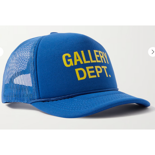 Logo-Print Canvas and Mesh Trucker Cap Blue