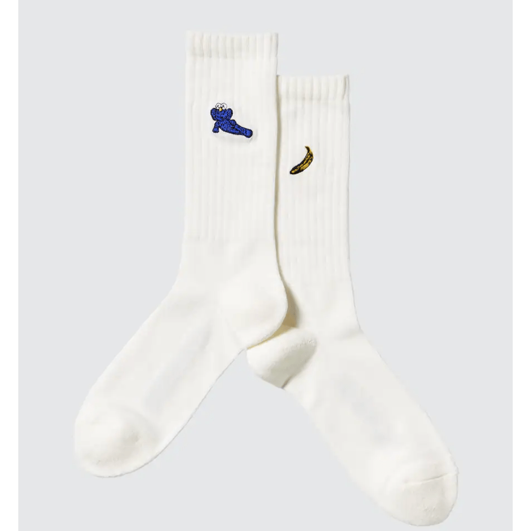 KAWS x Uniqlo Warhol Off White UT Socks Banana - Lucid Soles