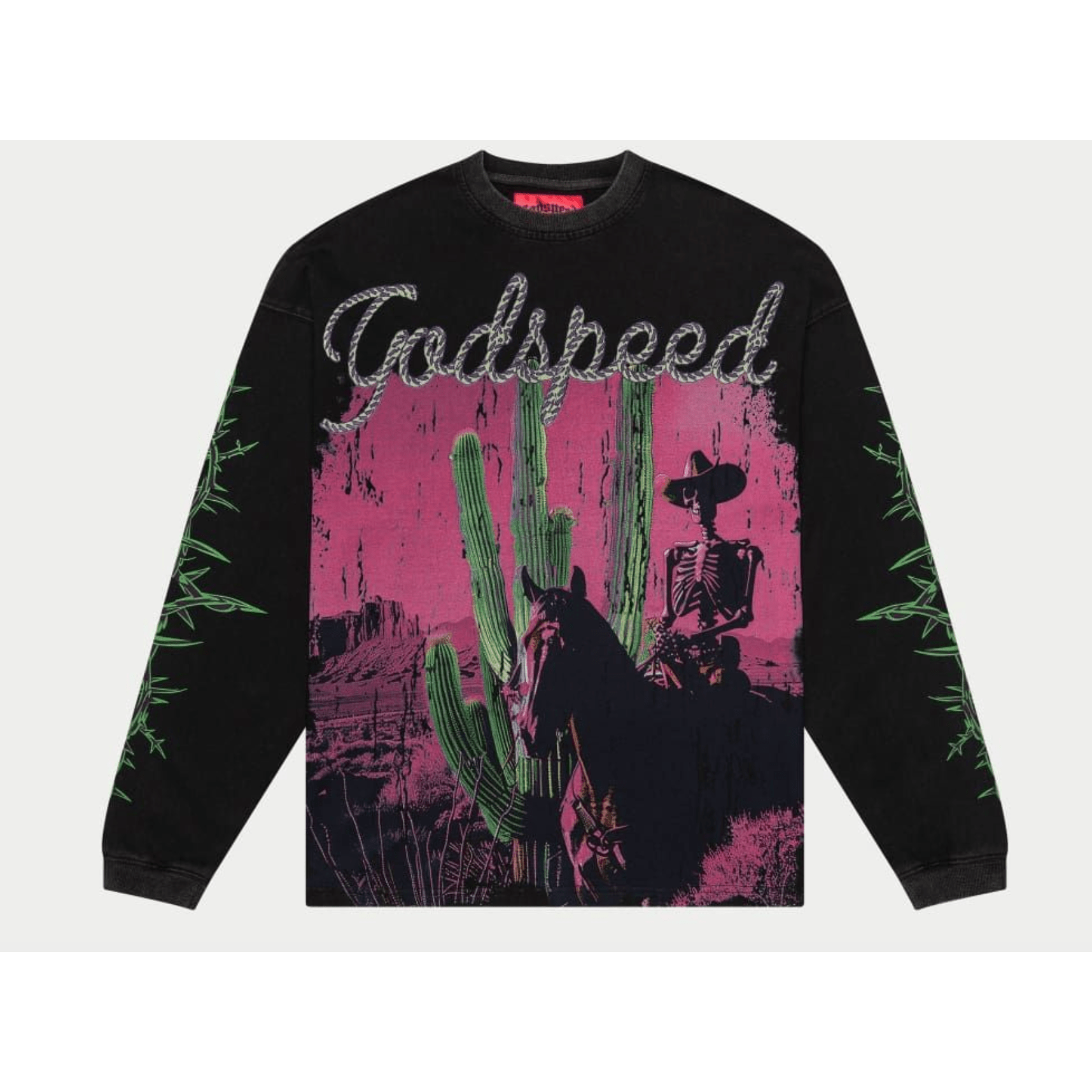 Godspeed Westworld long sleeve T-shirt (Black Wash) - Lucid Soles