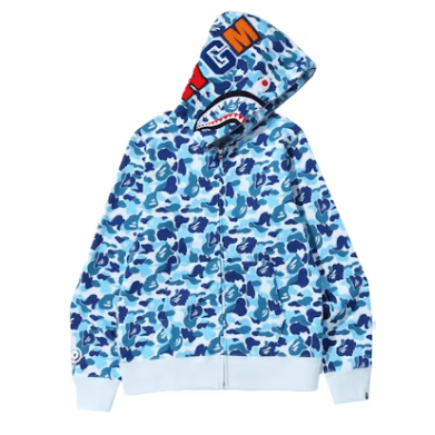 BAPE ABC Camo Shark Full Zip Hoodie (Blue) - Lucid Soles