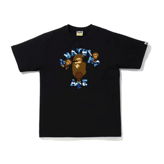 BAPE CHECK COLLEGE MILO TEE (Black/Blue)