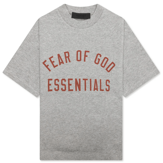 Fear of God Essentials Tee (Grey/Red) - Lucid Soles