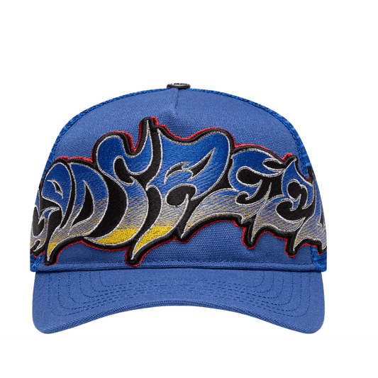 Godspeed Neo Trucker Hat (Blue/Yellow) - Lucid Soles