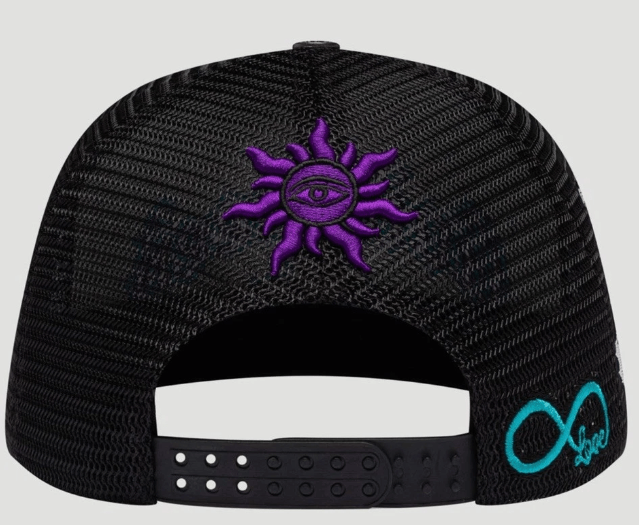 Godspeed Forever Trucker Hat (White/Black/Purple) - Lucid Soles