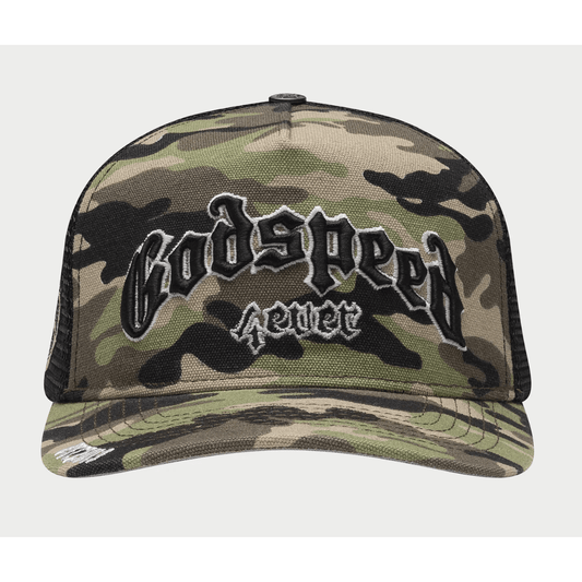Godspeed Forever Trucker Hat (Camo) - Lucid Soles