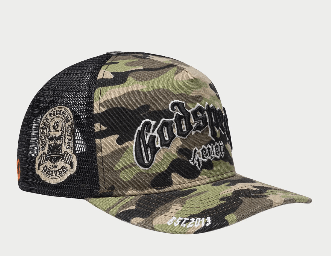 Godspeed Forever Trucker Hat (Camo) - Lucid Soles