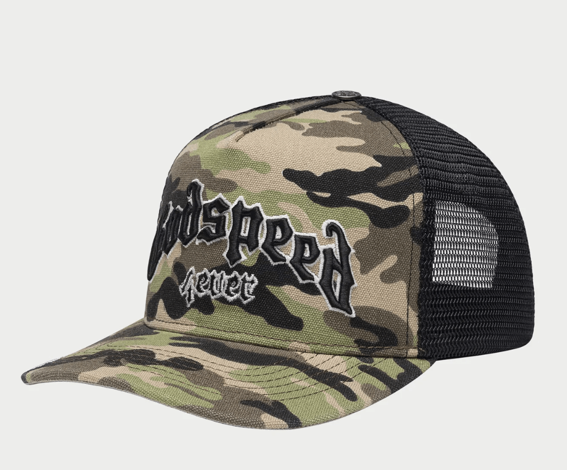 Godspeed Forever Trucker Hat (Camo) - Lucid Soles