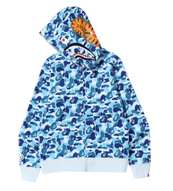 BAPE ABC Camo Shark Full Zip Hoodie (Blue) - Lucid Soles