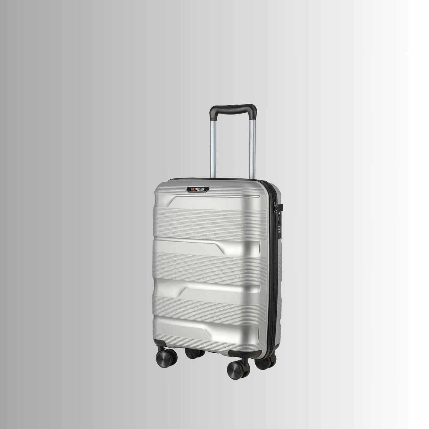 20 - inch Silver Carry - On Hardcase Roller Luggage with 360° Wheels - Lucid Soles