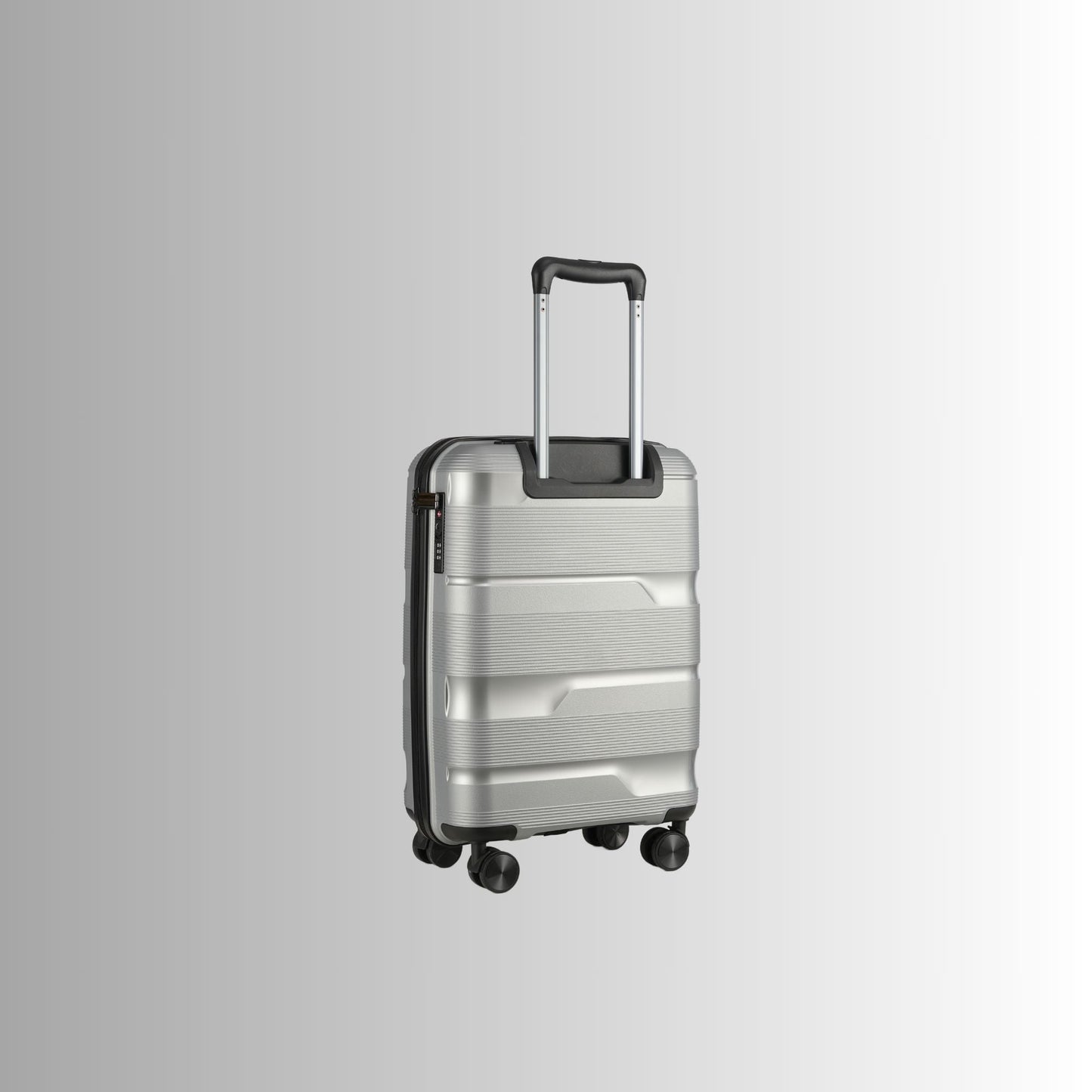 20 - inch Silver Carry - On Hardcase Roller Luggage with 360° Wheels - Lucid Soles