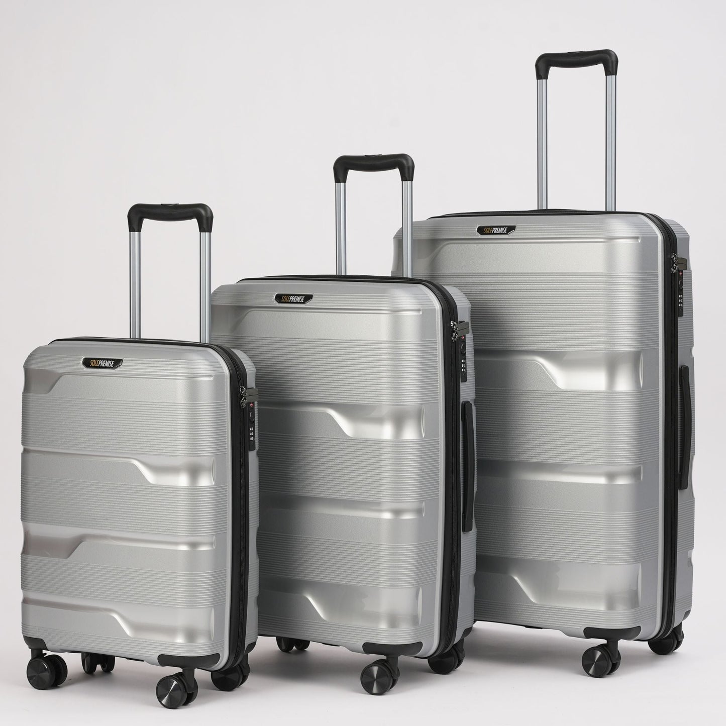 Silver Hardcase Roller Luggage Set (28', 24' and 20') - Lucid Soles