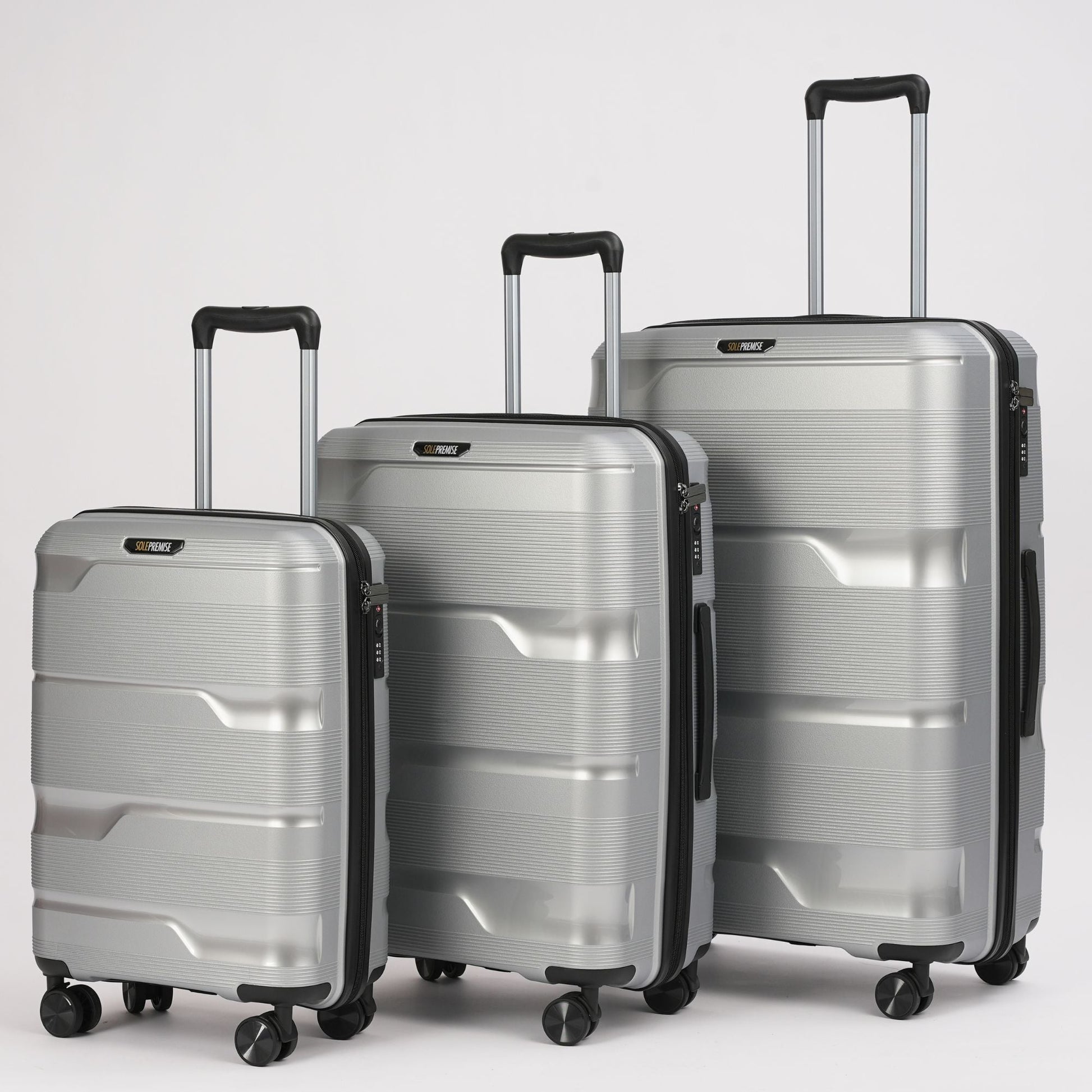 Silver Hardcase Roller Luggage Set (28', 24' and 20') - Lucid Soles