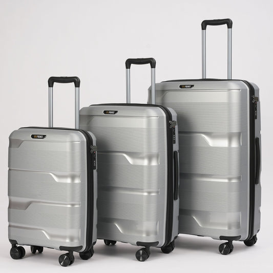 Silver Hardcase Roller Luggage Set (28', 24' and 20') - Lucid Soles