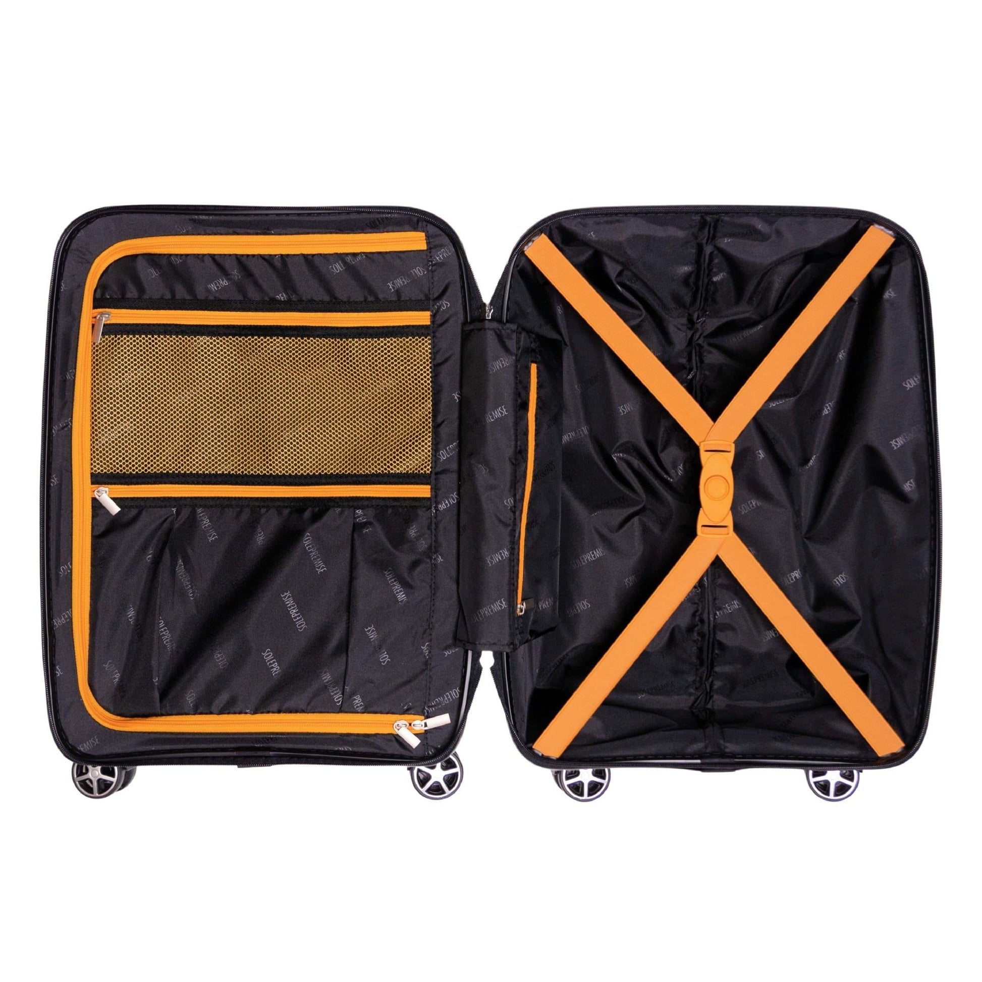 20 - inch Black Carry - On Hardcase Roller Luggage with 360° Wheels - Lucid Soles