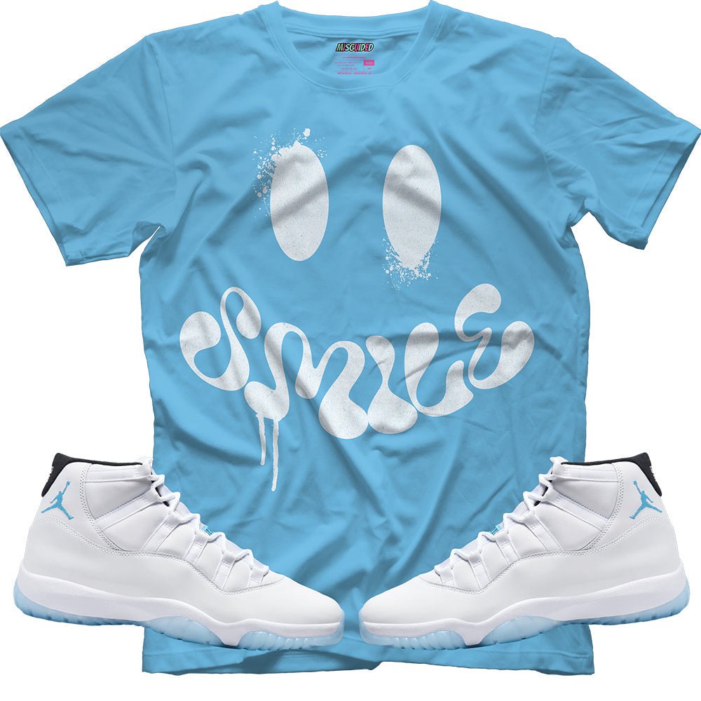 Smile (Air Jordan 11 Legend Blue) T-Shirt - Lucid Soles