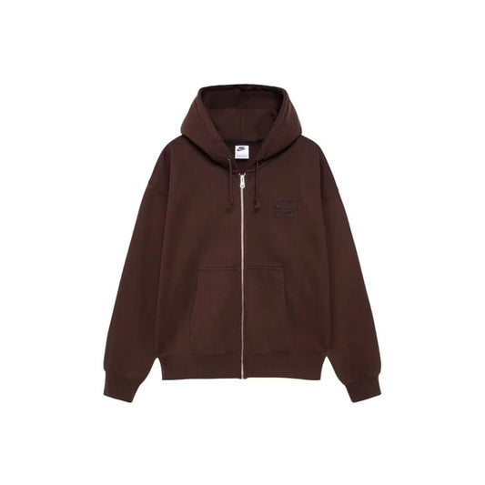 Stussy x Nike Stone Washed Fleece Zip Hoodie (FW25) Dark Cinder - Lucid Soles