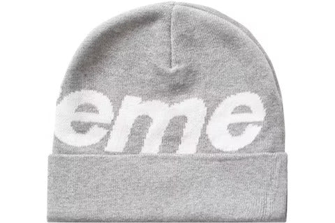 Supreme Big Logo Beanie (FW22/FW24)  Grey