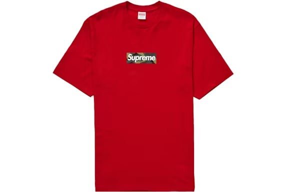 Supreme Camo Box Logo Tee FW23 Red - Lucid Soles