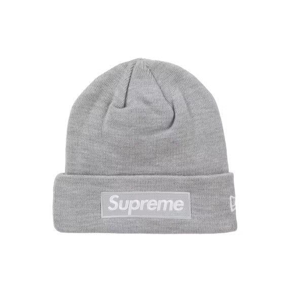 Supreme New Era Box Logo Beanie (FW24) Heather Grey - Lucid Soles