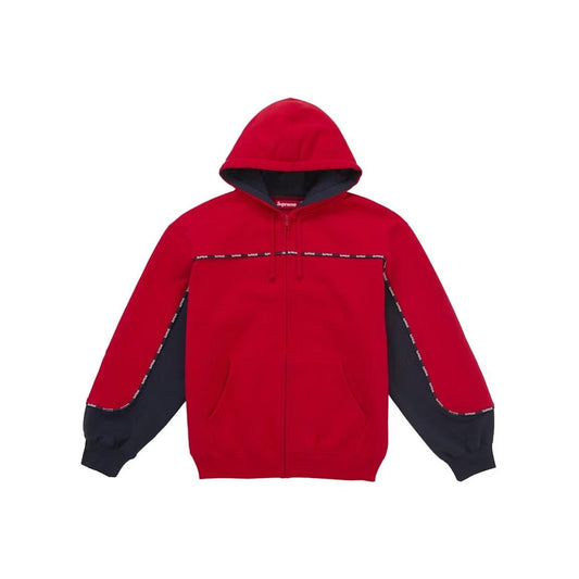 Supreme Piping Zip Up Hooded Sweatshirt Red - Lucid Soles