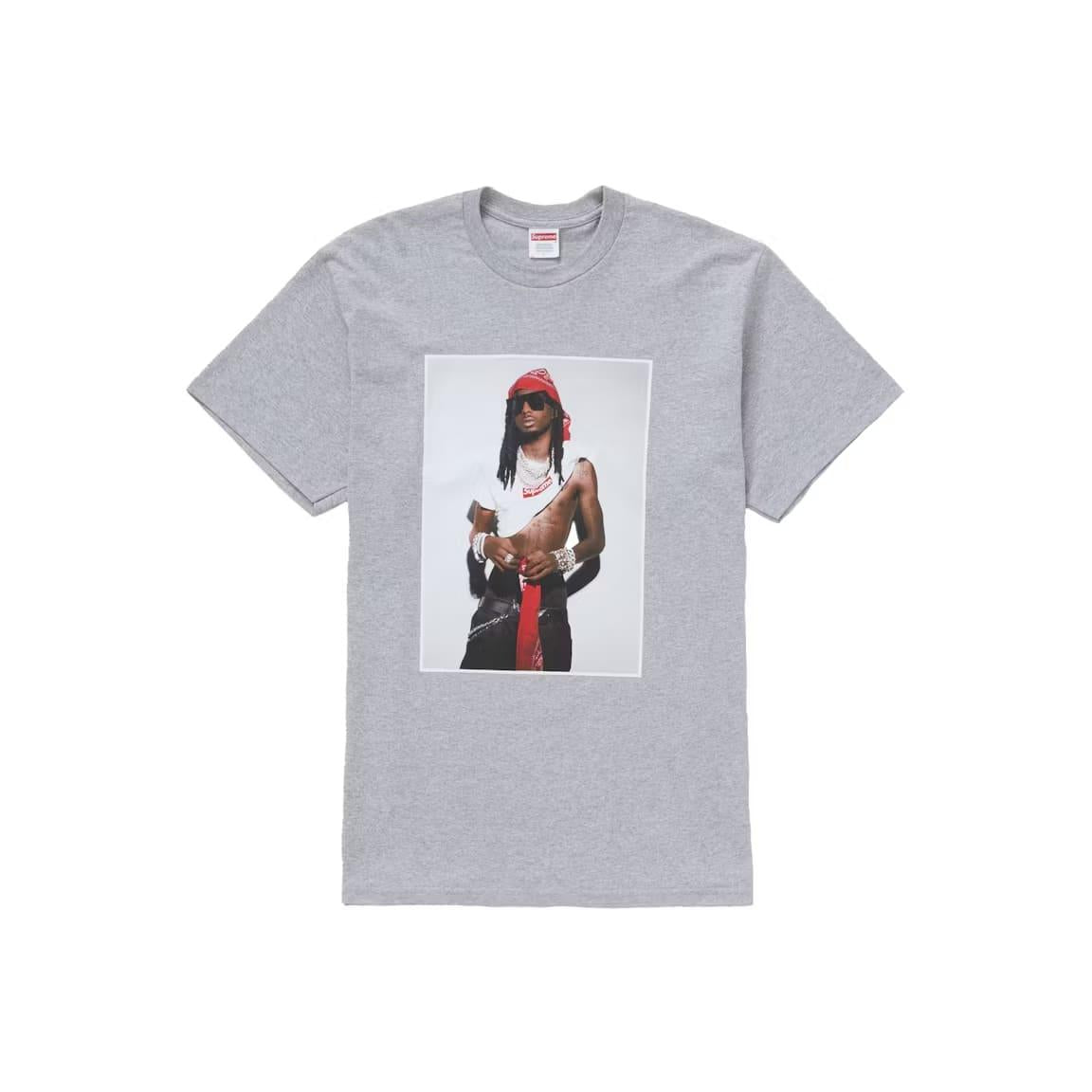 Supreme Playboi Carti Tee Heather Grey - Lucid Soles