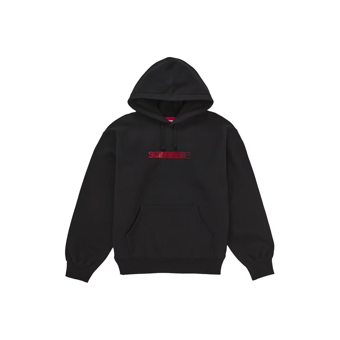 Supreme Swarovski Motion Logo Hooded Sweatshirt Black - Lucid Soles