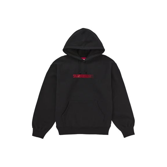 Supreme Swarovski Motion Logo Hooded Sweatshirt Black - Lucid Soles