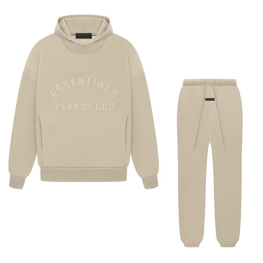 Fear of God Essentials Sweatsuit "Dusty Beige" FULL SET - Lucid Soles