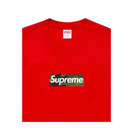 Supreme Camo Box Logo Tee FW23 Red - Lucid Soles