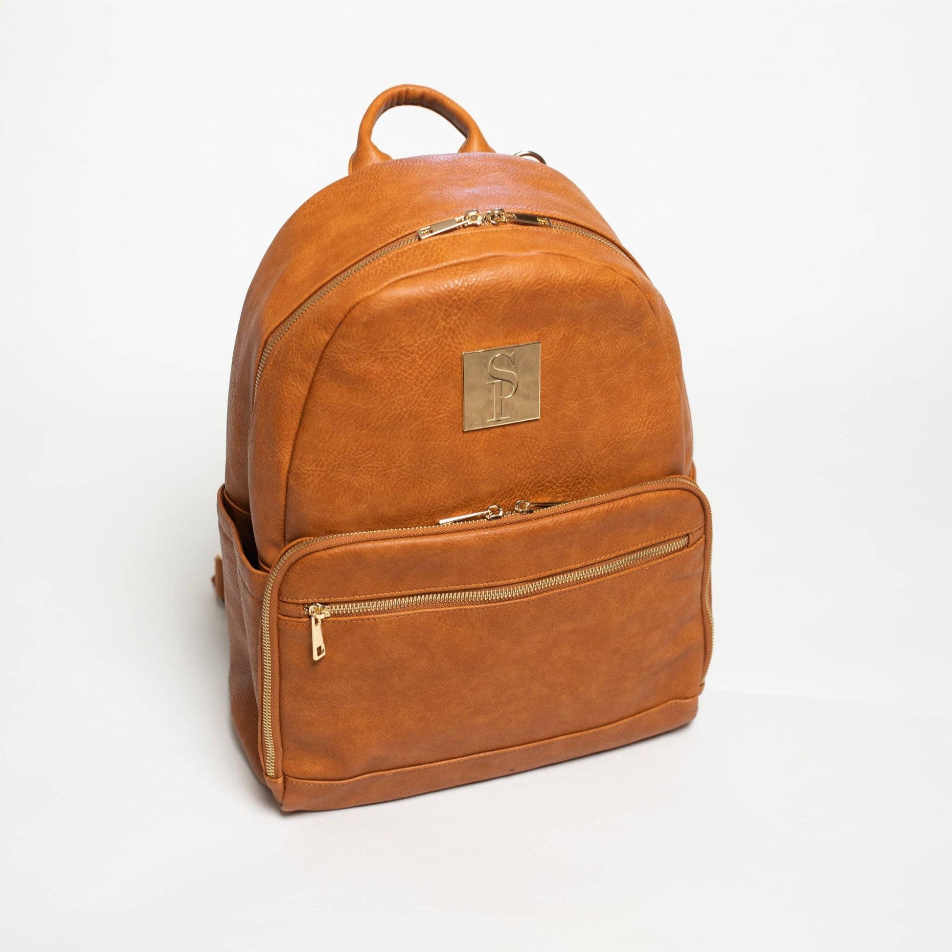 Brown Leather Carrier Backpack - Lucid Soles