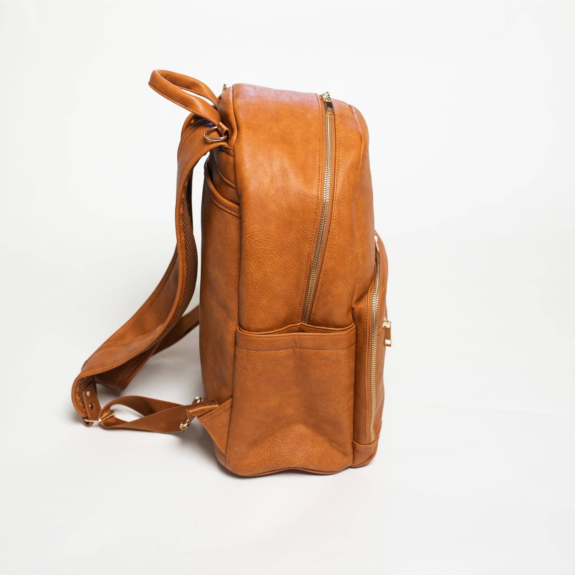 Brown Leather Carrier Backpack - Lucid Soles