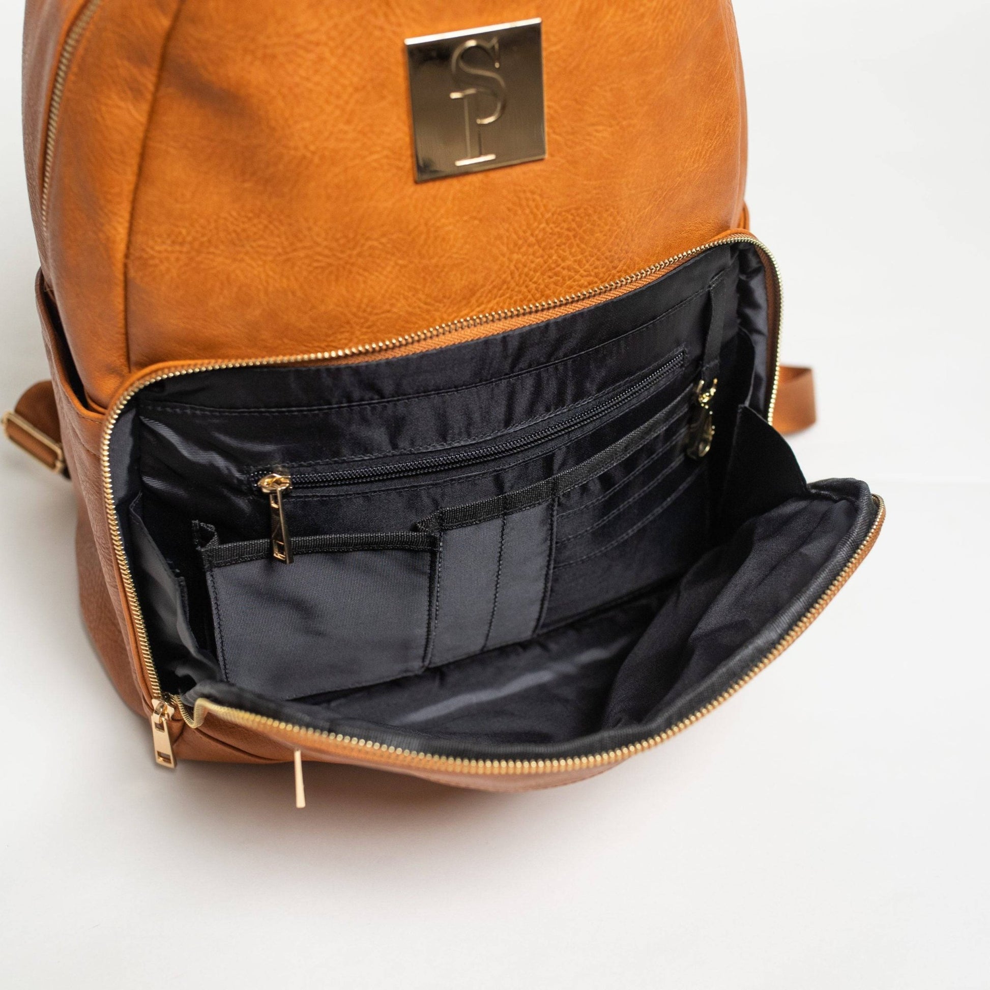 Brown Leather Carrier Backpack - Lucid Soles