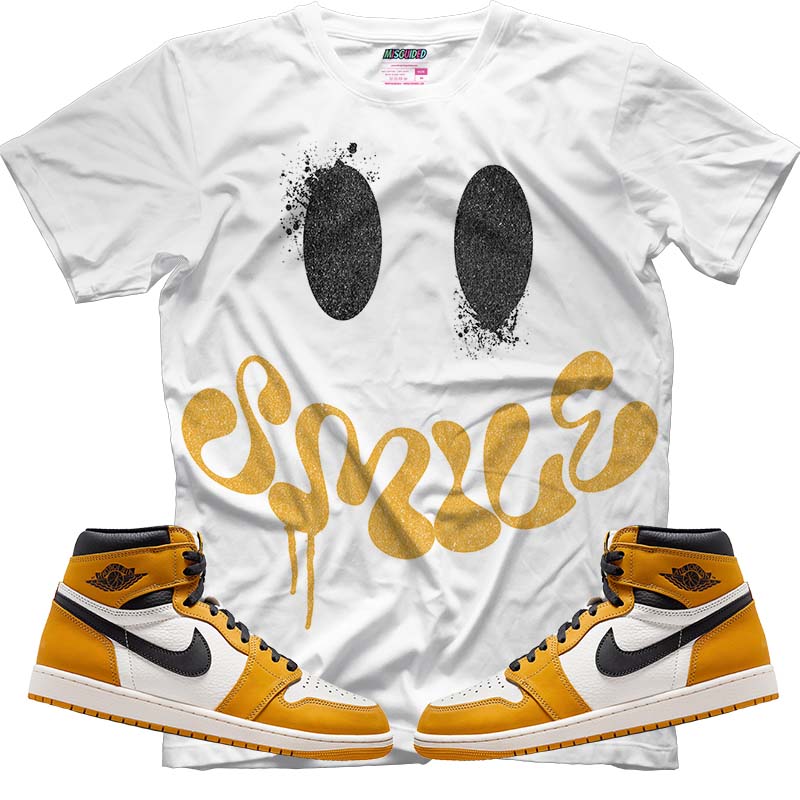 Smile (Air Jordan 1 Retro High OG 'Yellow Ochre') T-Shirt - Lucid Soles